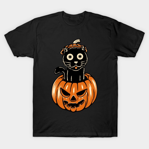Pumpkin Cat T-Shirt by Alouna